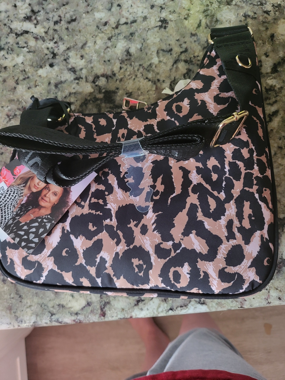 DVF X Target Black Leopard Print Crossbody Shoulder Bag - Picture 2 of 3